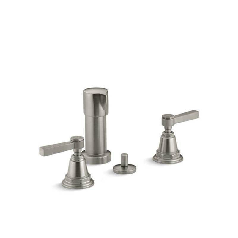 Kohler - Pinstripe Pure Vertical spray bidet faucet with lever handles - Vibrant Brushed Nickel