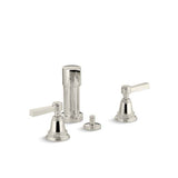 Kohler - Pinstripe Pure Vertical spray bidet faucet with lever handles - Vibrant Polished Nickel
