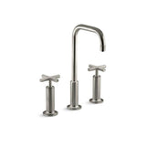 Kohler - Purist Widespread bathroom sink faucet with Cross handles, 1.2 gpm - Vibrant Brushed Nickel