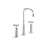 Kohler - Purist Widespread bathroom sink faucet with Cross handles, 1.2 gpm - Polished Chrome