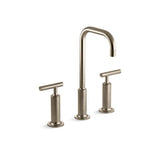 Kohler - Purist Widespread bathroom sink faucet with Lever handles, 1.2 gpm - Vibrant Brushed Bronze