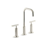 Kohler - Purist Widespread bathroom sink faucet with Lever handles, 1.2 gpm - Vibrant Polished Nickel