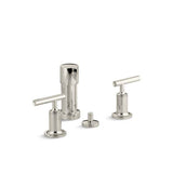 Kohler - Purist Vertical spray bidet faucet with lever handles - Vibrant Polished Nickel