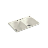 Kohler - Hartland 33'' top-mount double-bowl kitchen sink - Biscuit