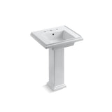 Kohler - Tresham 24'' square pedestal bathroom sink - White