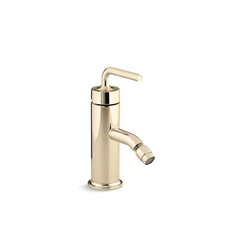 Kohler - Purist Horizontal swivel spray aerator bidet faucet with straight lever handle - Vibrant French Gold