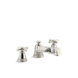 Kohler - Pinstripe Pure Deck-mount bath faucet trim with cross handles - Vibrant Polished Nickel