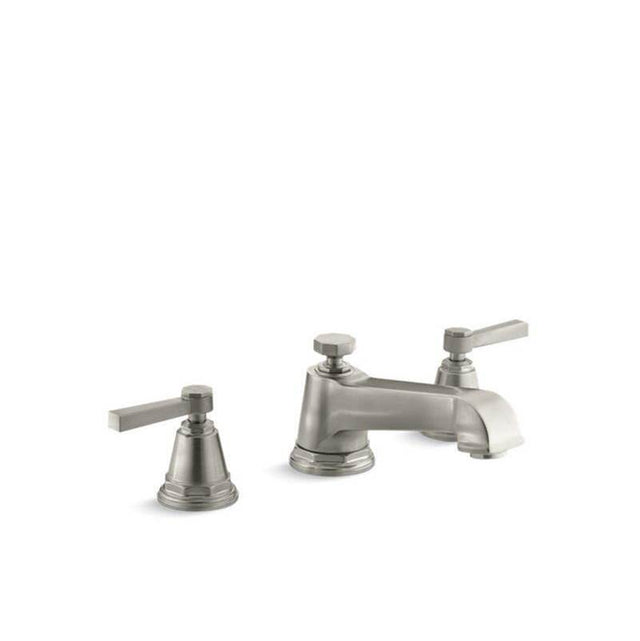Kohler - Pinstripe Pure Deck-mount bath faucet trim - Vibrant Brushed Nickel
