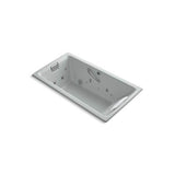 Kohler - Tea-for-Two 66'' x 36'' drop-in Effervescence whirlpool bath - Ice Grey
