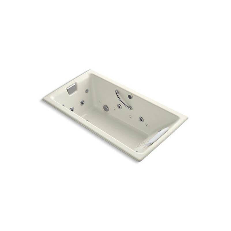 Kohler - Tea-for-Two 66'' x 36'' drop-in Effervescence whirlpool bath - Biscuit