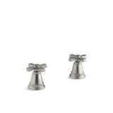 Kohler - Pinstripe Pure Deck-mount bath faucet handle trim with Cross design - Vibrant Brushed Nickel