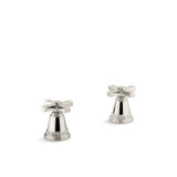 Kohler - Pinstripe Pure Deck-mount bath faucet handle trim with Cross design - Vibrant Polished Nickel