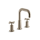 Kohler - Purist Deck-mount bath faucet trim with Cross handles - Vibrant Brushed Bronze