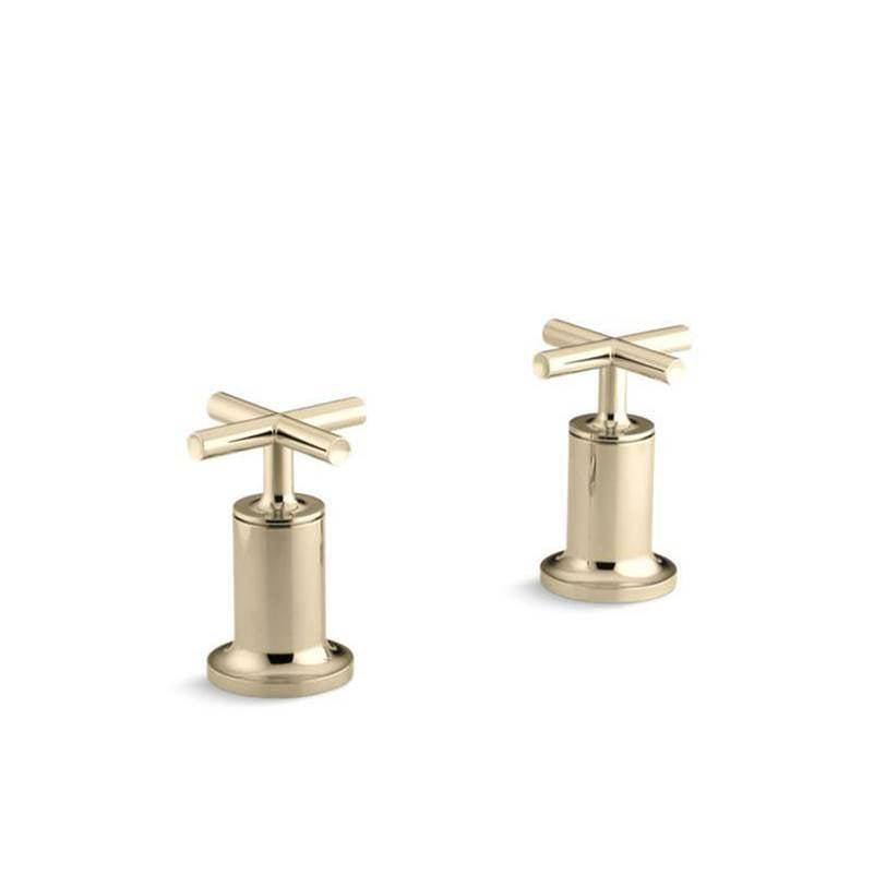 Kohler - Purist Deck- or wall-mount bath faucet handle trim with cross design - Vibrant French Gold