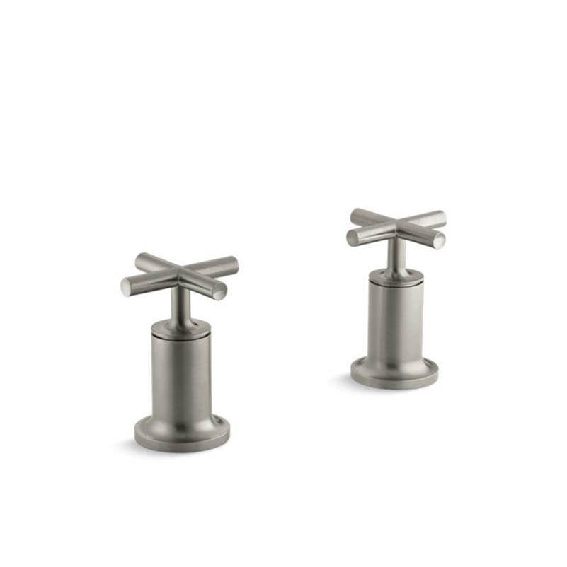 Kohler - Purist Deck- or wall-mount bath faucet handle trim with cross design - Vibrant Brushed Nickel