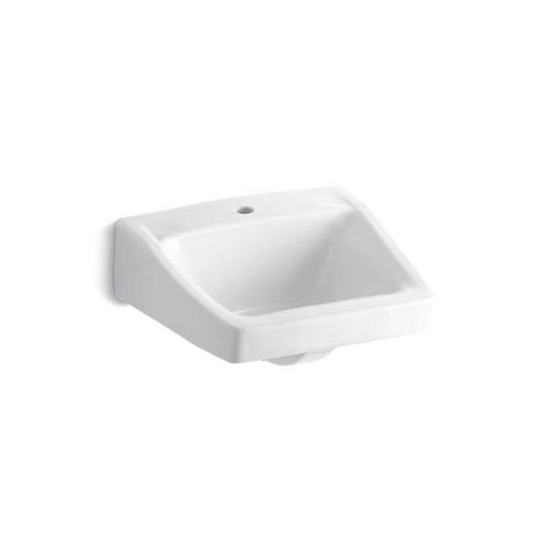 Kohler - ChesapeakeE 19-1/4'' x 17-1/4'' wall-mount/concealed arm carrier bathroom sink with single faucet hole - White