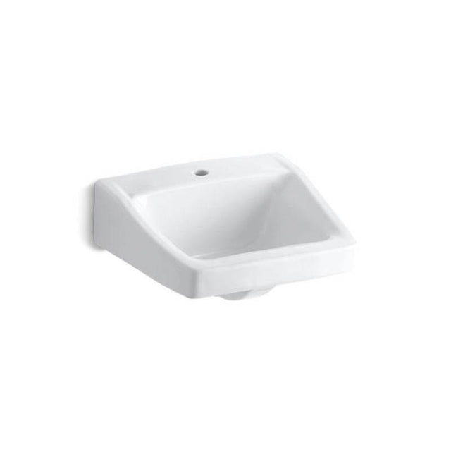 Kohler - ChesapeakeE 19-1/4'' x 17-1/4'' wall-mount/concealed arm carrier bathroom sink with single faucet hole - White