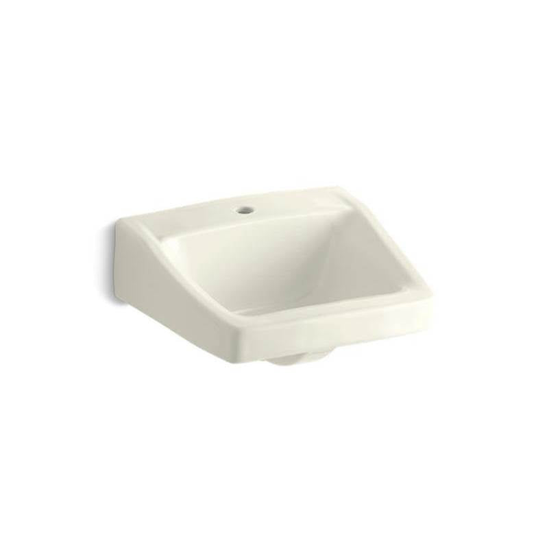 Kohler - ChesapeakeE 19-1/4'' x 17-1/4'' wall-mount/concealed arm carrier bathroom sink with single faucet hole - Biscuit
