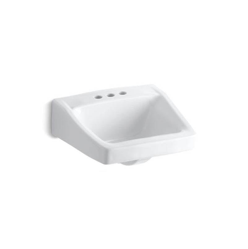 Kohler - ChesapeakeE 19-1/4'' x 17-1/4'' wall-mount/concealed arm carrier arm bathroom sink with 4'' centerset faucet holes - White
