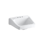 Kohler - ChesapeakeE 19-1/4'' x 17-1/4'' wall-mount/concealed arm carrier arm bathroom sink with 4'' centerset faucet holes - White