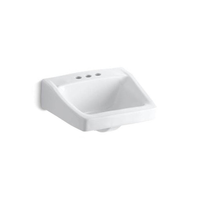 Kohler - ChesapeakeE 19-1/4'' x 17-1/4'' wall-mount/concealed arm carrier arm bathroom sink with 4'' centerset faucet holes - White