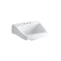 Kohler - ChesapeakeE 19-1/4'' x 17-1/4'' wall-mount/concealed arm carrier arm bathroom sink with 4'' centerset faucet holes - White