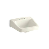 Kohler - ChesapeakeE 19-1/4'' x 17-1/4'' wall-mount/concealed arm carrier arm bathroom sink with 4'' centerset faucet holes - Biscuit