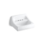 Kohler - KingstonE 21-1/4'' x 18-1/8'' wall-mount/concealed arm carrier bathroom sink with 4'' centerset faucet holes - White