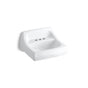Kohler - KingstonE 21-1/4'' x 18-1/8'' wall-mount/concealed arm carrier bathroom sink with 4'' centerset faucet holes - White