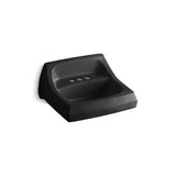 Kohler - KingstonE 21-1/4'' x 18-1/8'' wall-mount/concealed arm carrier bathroom sink with 4'' centerset faucet holes - Black