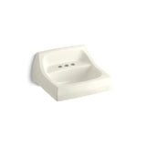 Kohler - KingstonE 21-1/4'' x 18-1/8'' wall-mount/concealed arm carrier bathroom sink with 4'' centerset faucet holes - Biscuit