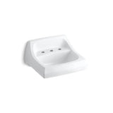 Kohler - KingstonE 21-1/4'' x 18-1/8'' wall-mount/concealed arm carrier bathroom sink with widespread faucet holes - White