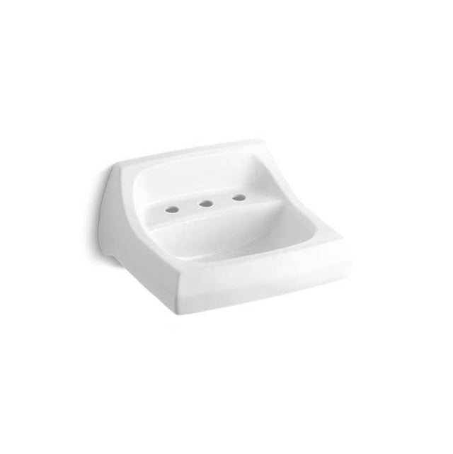 Kohler - KingstonE 21-1/4'' x 18-1/8'' wall-mount/concealed arm carrier bathroom sink with widespread faucet holes - White