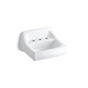 Kohler - KingstonE 21-1/4'' x 18-1/8'' wall-mount/concealed arm carrier bathroom sink with widespread faucet holes - White