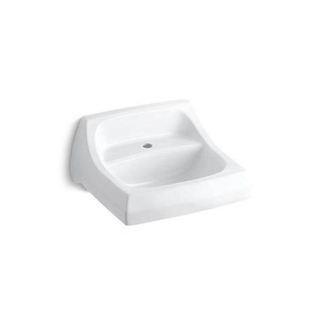 Kohler - KingstonE 21-1/4'' x 18-1/8'' wall-mount/concealed arm carrier arm bathroom sink with single faucet hole - White