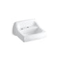 Kohler - KingstonE 21-1/4'' x 18-1/8'' wall-mount/concealed arm carrier bathroom sink with single faucet hole and left-hand soap dispenser hole - White