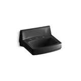 Kohler - GreenwichE 20-3/4'' x 18-1/4'' wall-mount/concealed arm carrier bathroom sink with widespread faucet holes - Black