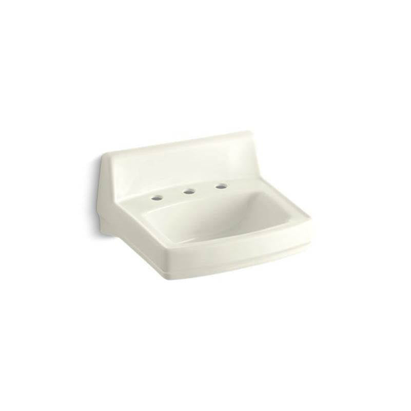 Kohler - GreenwichE 20-3/4'' x 18-1/4'' wall-mount/concealed arm carrier bathroom sink with widespread faucet holes - Biscuit