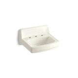 Kohler - GreenwichE 20-3/4'' x 18-1/4'' wall-mount/concealed arm carrier bathroom sink with widespread faucet holes - Biscuit