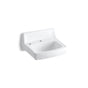 Kohler - GreenwichE 20-3/4'' x 18-1/4'' wall-mount/concealed arm carrier bathroom sink with single faucet hole, no overflow and left-hand soap dispenser hole - White