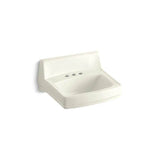 Kohler - GreenwichE 20-3/4'' x 18-1/4'' wall-mount/concealed arm carrier bathroom sink with 4'' centerset faucet holes - Biscuit