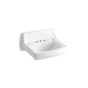 Kohler - GreenwichE 20-3/4'' x 18-1/4'' wall-mount/concealed arm carrier bathroom sink with 4'' centerset faucet holes and right-hand soap dispenser hole - White