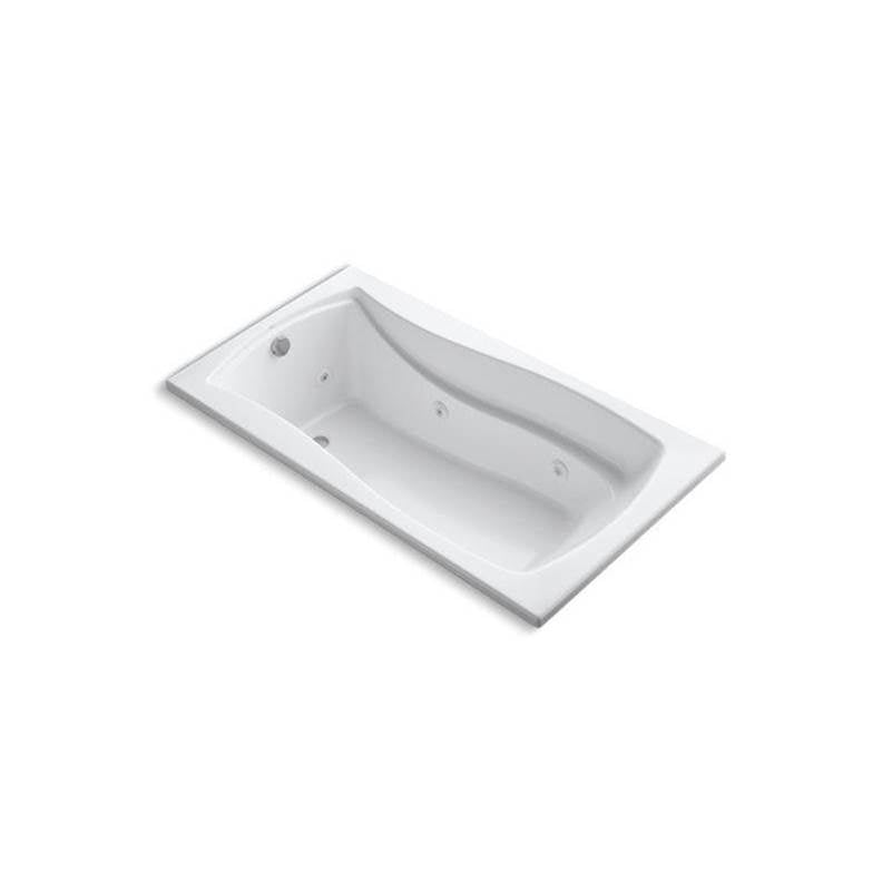 Kohler - Mariposa 66'' x 35-7/8'' drop-in whirlpool bath with Bask heated surface and end drain - White