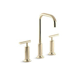 Kohler - Purist Widespread bathroom sink faucet with lever handles, 1.2 gpm - Vibrant French Gold