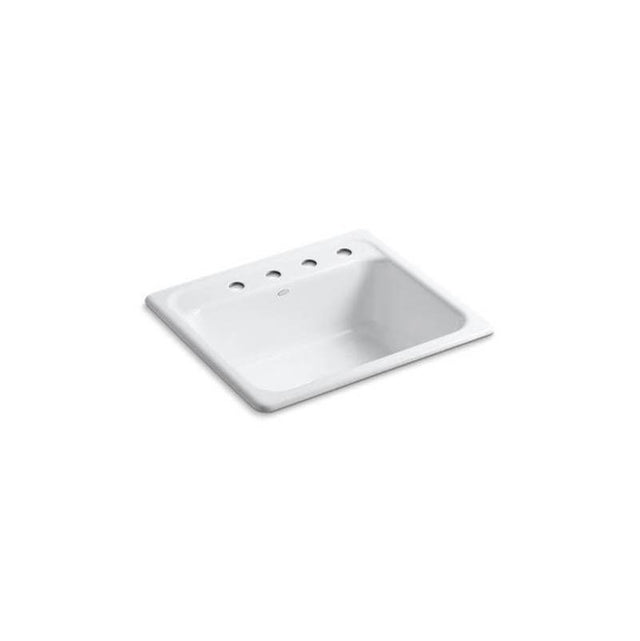 Kohler - MayfieldE 25'' top-mount single-bowl kitchen sink - White