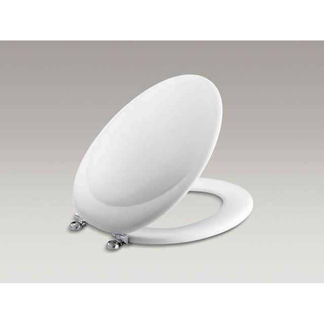 Kohler - Revival(R) elongated toilet seat with Polished Chrome hinges - White