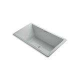 Kohler - Underscore 72'' x 42'' drop-in Heated BubbleMassageE air bath - Ice Grey