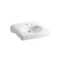 Kohler - BrenhamE Wall-mount or concealed carrier arm mount commercial bathroom sink with single faucet hole, no overflow and right-hand soap dispenser hole - White