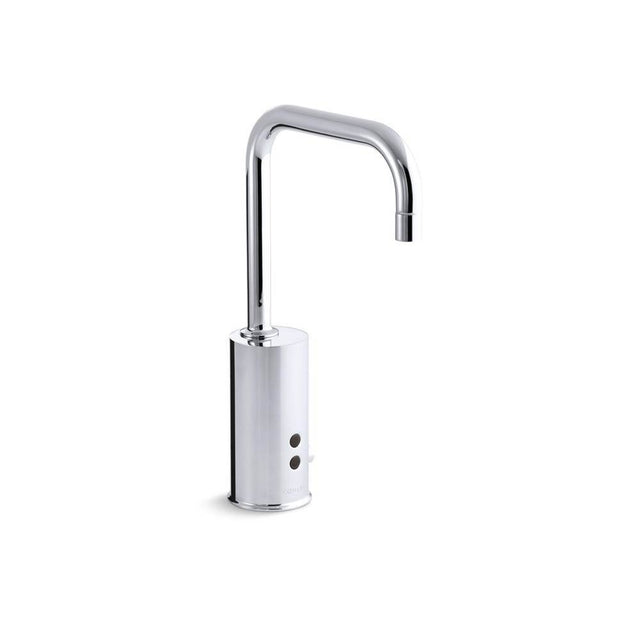 Kohler - Gooseneck Touchless single-hole lavatory faucet with InsightE sensor technology and temperature mixer, AC-powered, 0.5 gpm - Polished Chrome
