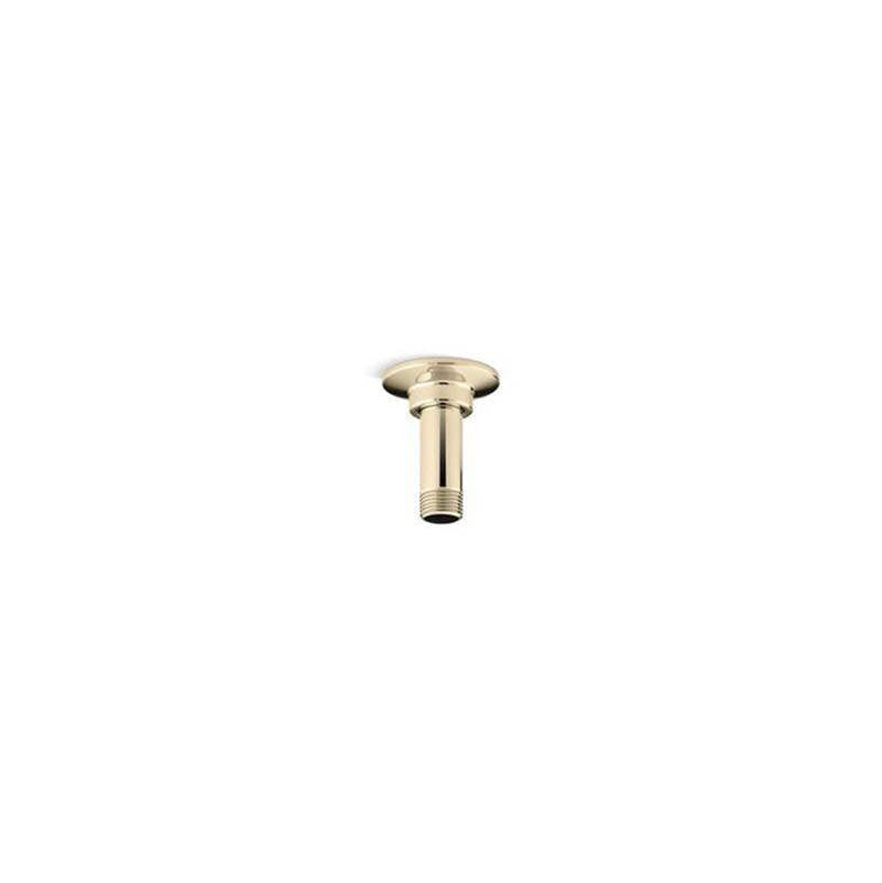 Kohler - 3'' ceiling-mount single-function rainhead arm and flange - Vibrant French Gold